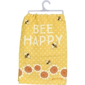 Primitives by Kathy Bee Happy Yellow Kitchen Towel